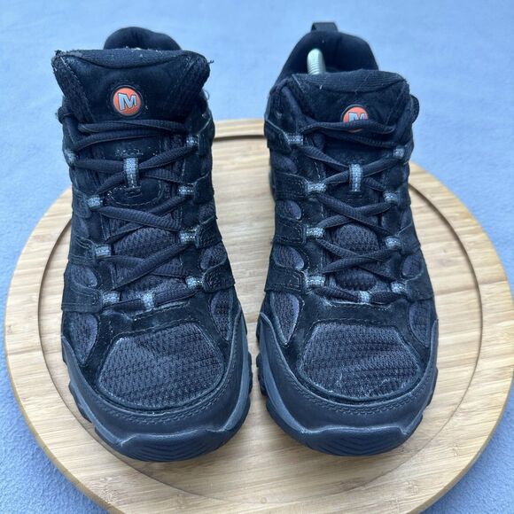 Merrell Moab 3 Hiking Shoe Mens Size 8.5 Wide Black Night Leather Mesh Outdoor - Picture 2 of 9